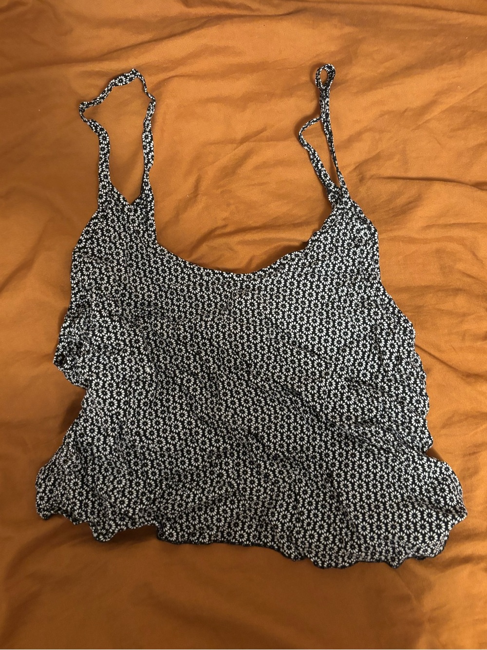 Brandy Melville Black & White Floral Camisole